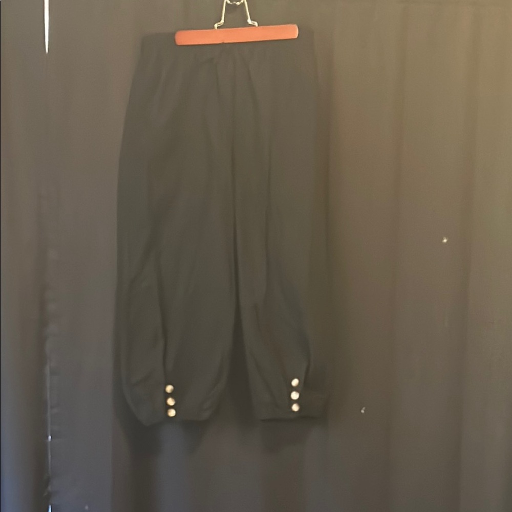 Black Pants with Button Accents